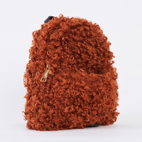 MODA ME COUTURE Handbags - Fuzzy Faux Fur Teddy Bear Mini Backpack
